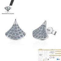 new popular cute cross d color moissanite earrings silver 925 original diamond test past brilliant cut gemstone stud earrings