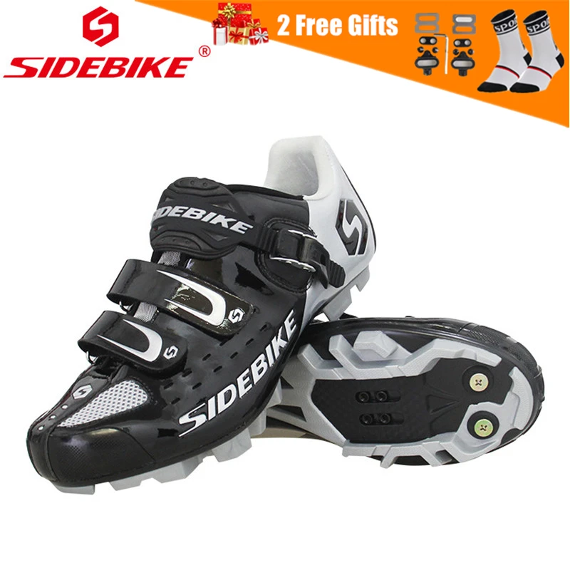 

SIDEBIKE Pro Men's Mountain Bike Shoes MTB Cycling Shoes Self-Locking Riding Bicycle Shoes with Mesh Holes and hook & loop