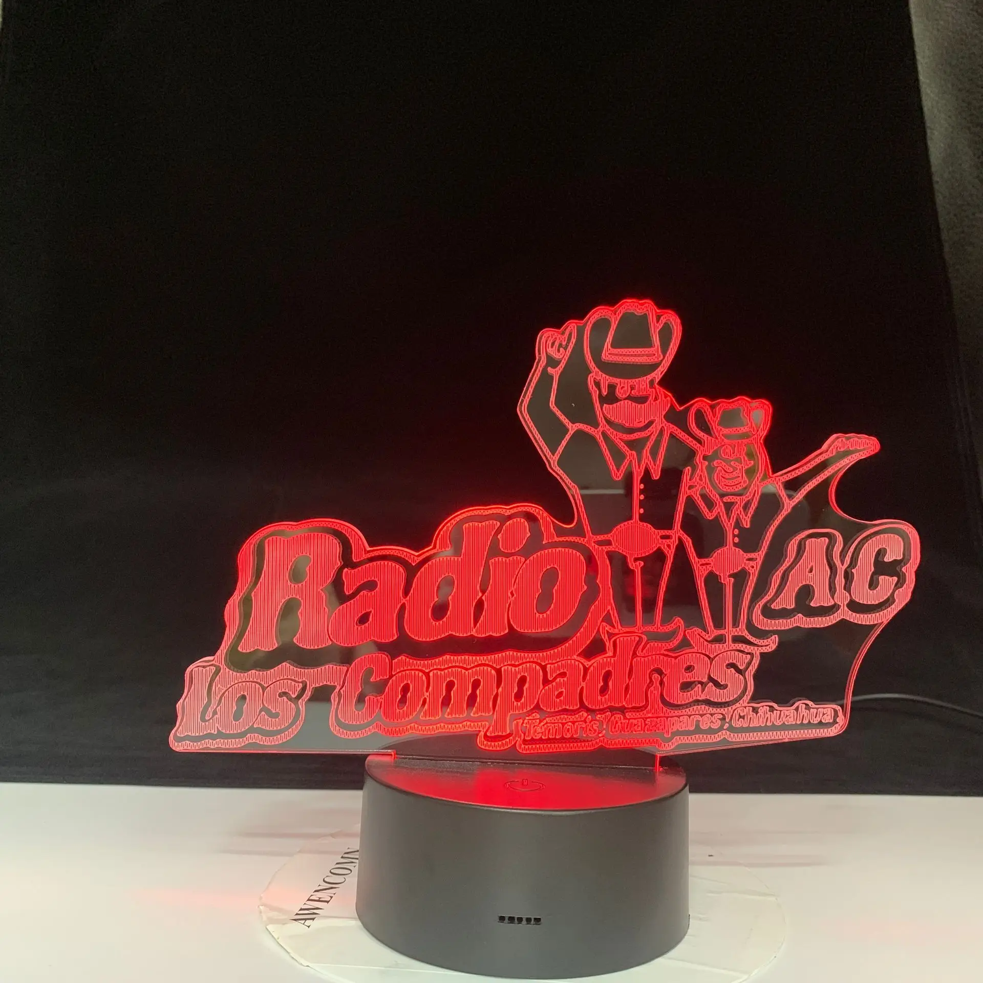 

Radio AC Los Compadres 3d lamp Patty Table Lamp Acrylic Creative Decorations Bedroom Sleeping LED Nightlight Gift Dropshipping