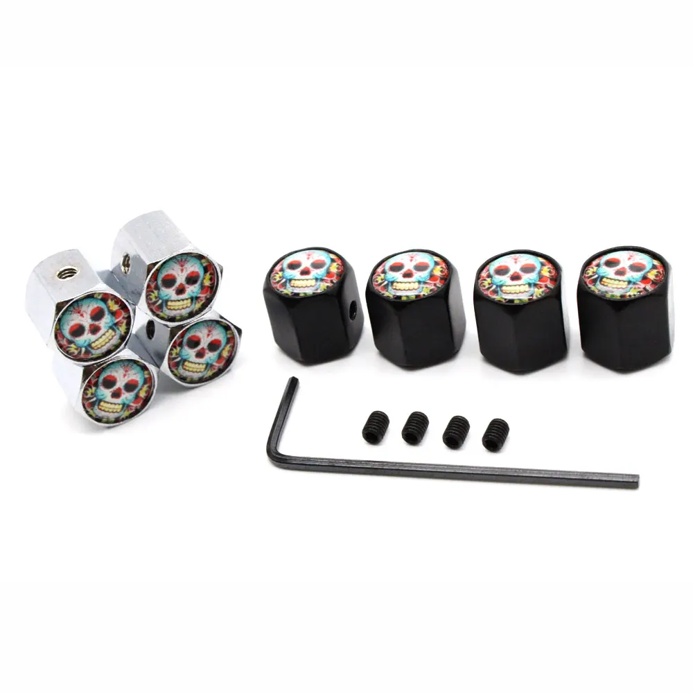5 шт./компл. автомобильный стиль цинковый сплав Противоугонный череп с цветами