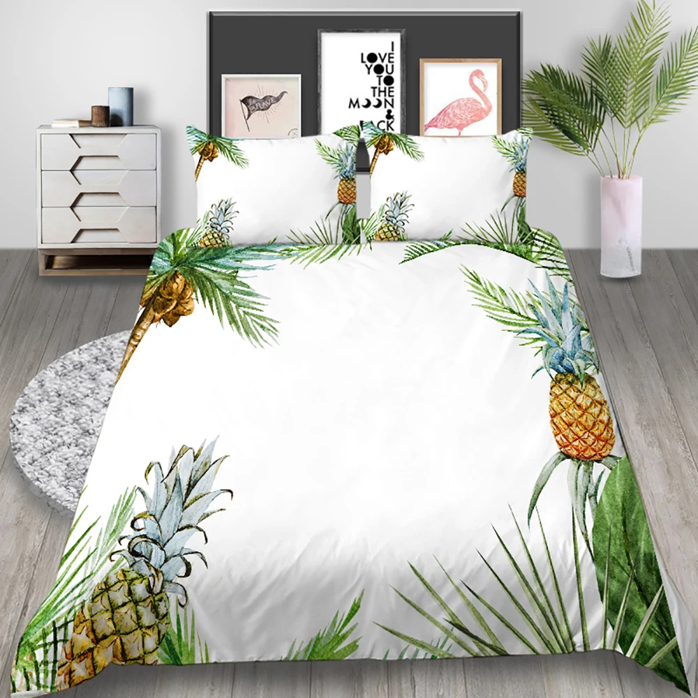 Комплект постельного белья большого размера с ананасами Простые постельные
