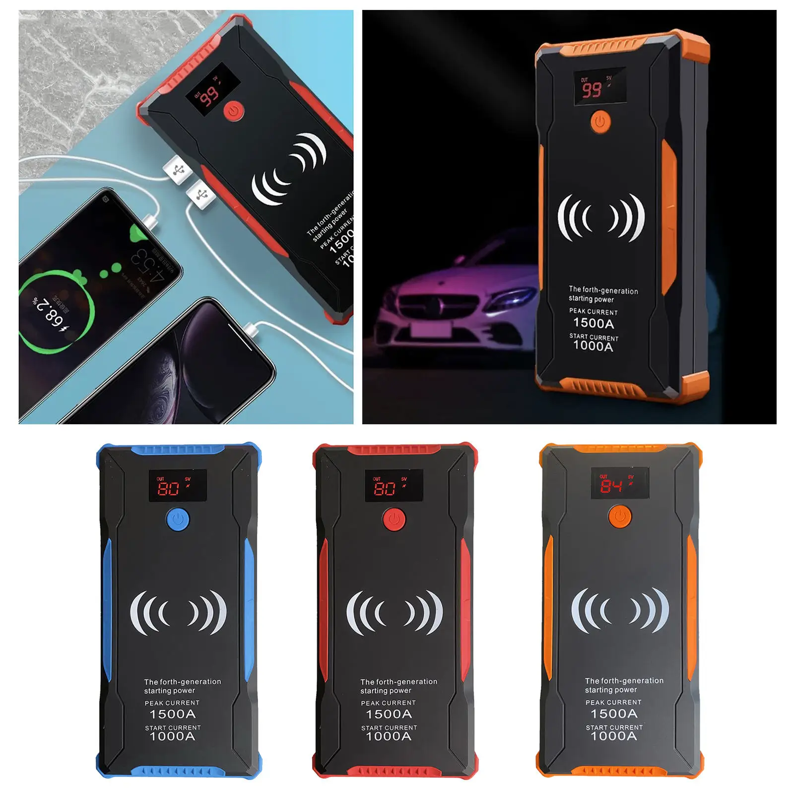 

22000 mAh Car Jump Starter Power Bank Auto Emergency Starting Booster Device Portable Battery Station Cars Charger Jump Starter