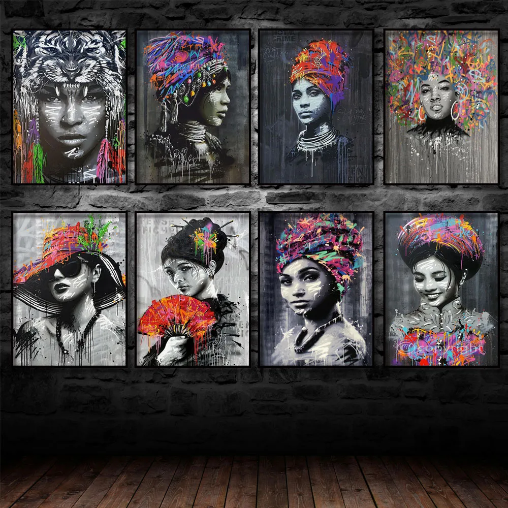 Художественная фигурка граффити постер красивый головной убор Женская Офисная