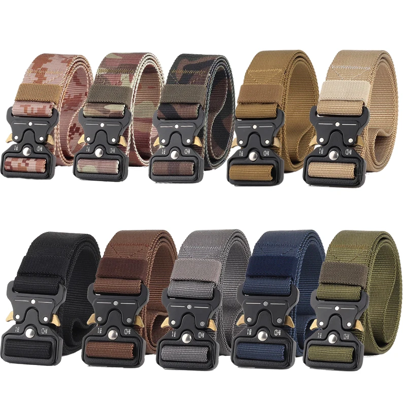 

Universal Tactical Belt Quick Release Heavy Duty Military Tactical Waist Belts Metal Buckle Sports Safety Hunting Accessories