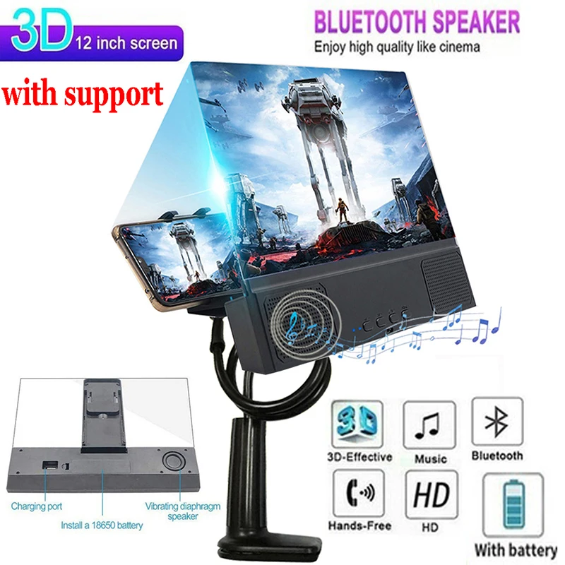 3D мобильный телефон усилитель видео Bluetooth-совместимый стерео динамик стенд |