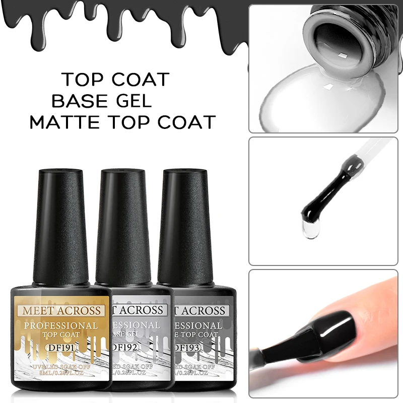 

MTSSII 8ML Base And Top Coat Gel Clear Anti-overflow Function Gel Manicure Primer Polish Matte Effect UV Nail Lacquer