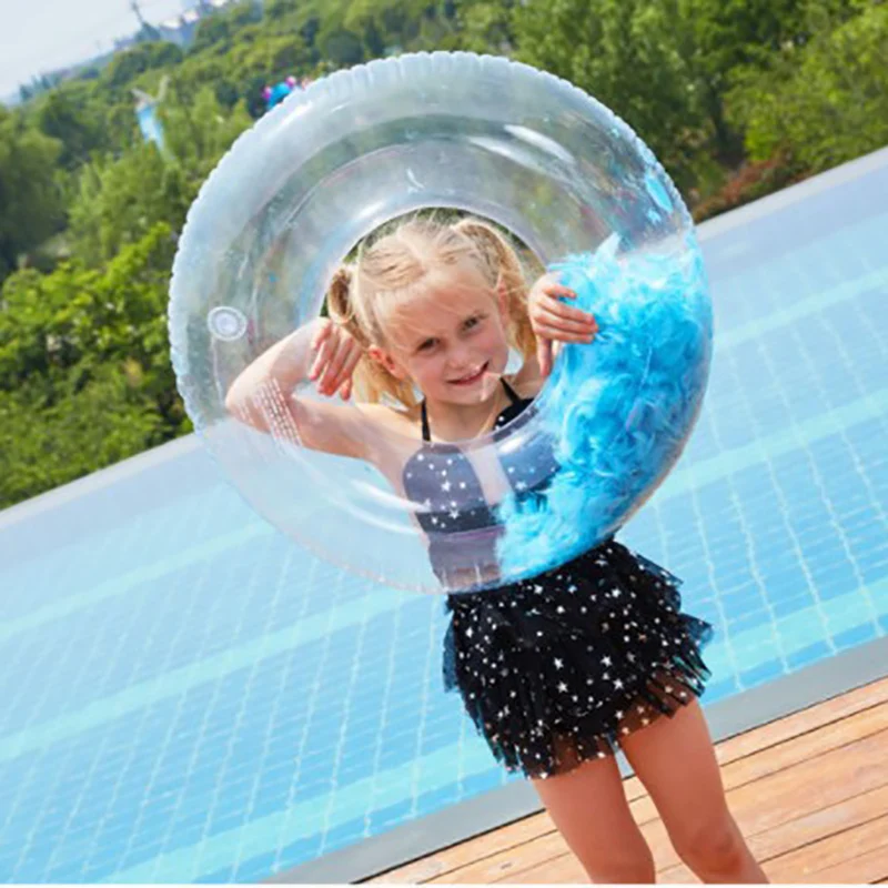 

80cm Swim Circle Summer Pool Ring Seat Toy Water Pool Sports Party Inflatable Summer Beach Float Round Feather Swimming Ring New