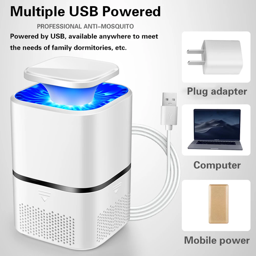 

Home electric mosquito killer lamp upgrade 8 light LED anti mosquito fly flies insect mosquito trap repellent lamp mute zapper