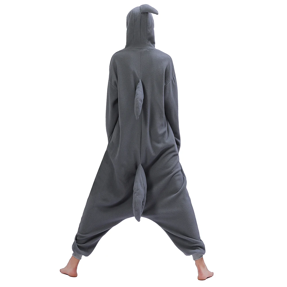 2019 комбинезон унисекс для взрослых женщин и мужчин с изображением акулы флисовая