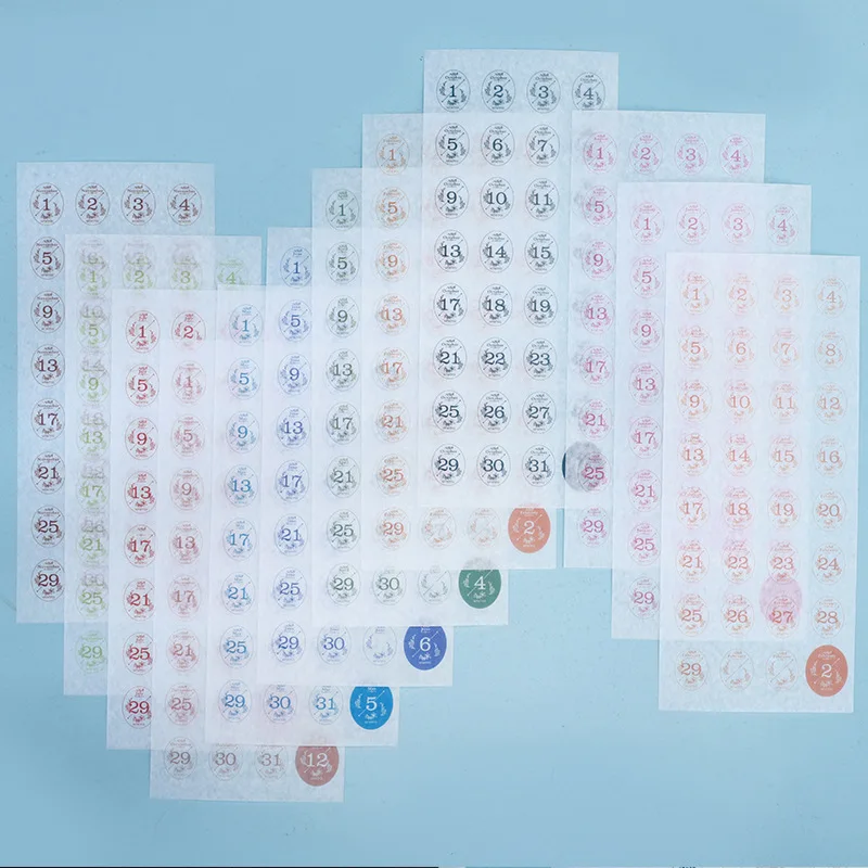 

12 листов/упаковка, наклейки на индексы, календарь на 365 дней