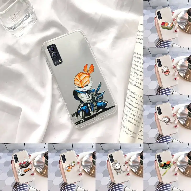 

cute cartoon sushi Phone Case Transparent For VIVO Y 97 93 85 81 75 73 71 70 69 67 66 55 53 50 52 51 30 20 19 11 S E bags