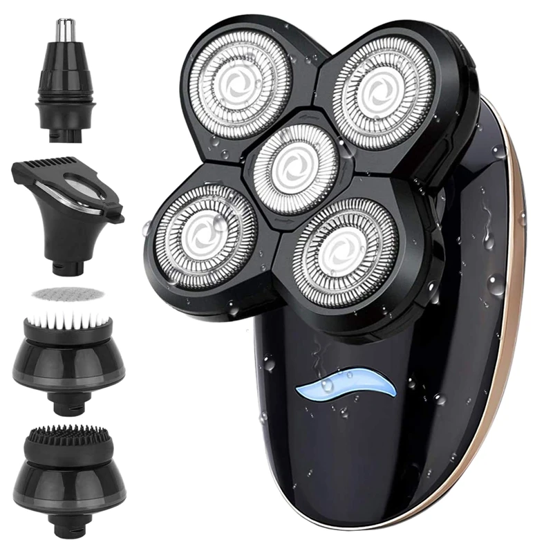 

Electric Shavers For Men's 5D 5 In 1Nose Beard Trimmer Hair Clipper Dry And Wet Shaving Kit USB Rechargeable