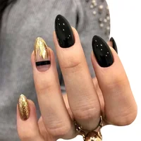 24 шт. леопардовые накладные ногти блестящие накладные ногти для французского маникюра с клеем Популярные Цветные накладные ногти маникюрн...