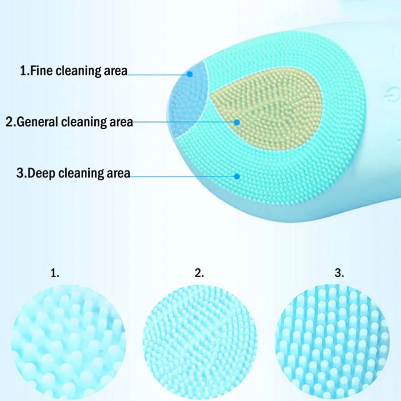 Силиконовая электрическая щетка для очищения лица ультразвуковой массажер глаз