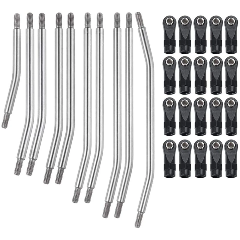 

10Pcs/Set Metal Steering Link Rod Linkage Set for Axial SCX10 Crawler,Remote Control Car Accessories