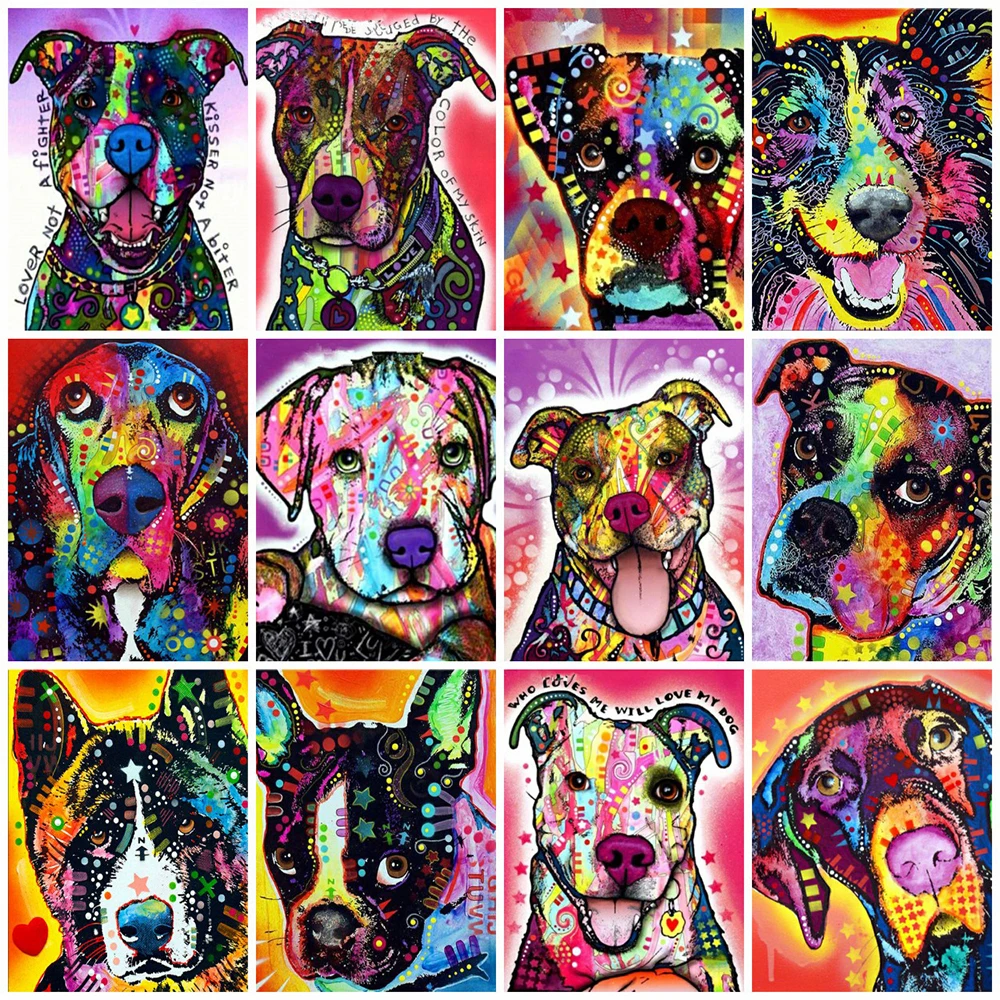 

MomoArt Diamond Painting Dog Full Square Drill 5D DIY Diamond Embroidery Animal Picture Rhinestone Mosaic Kits Home Decor