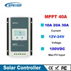 EPever MPPT 40A30A20A10A Контроллер заряда черный-светло-ЖК-дисплей Солнечная Регулятор для 12 В 24 В свинцово-кислотная литий-ионных батарей