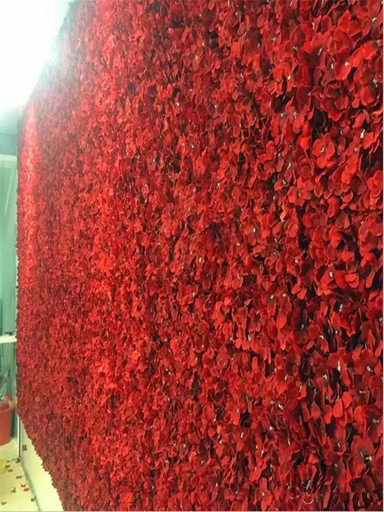 

Artificial Hydrangea Flower Wall Size About 40*60cm Wedding Stage Props Silk Rose Tracery Wall Encryption Floral Background