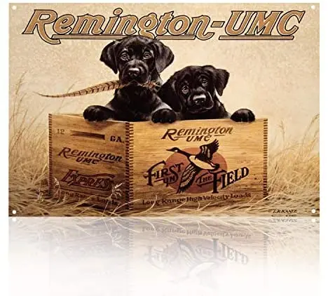 

MMOUNT Remington-Umc Tin Signs Vintage Metal Bar Home Decor Dog Sign 8X12Inch