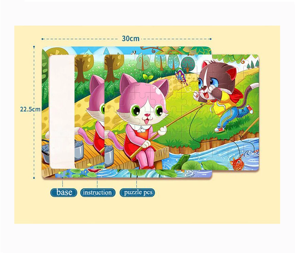 60 шт. паззлы цифровой бумаги известный мультфильм сказочные животные лодка для