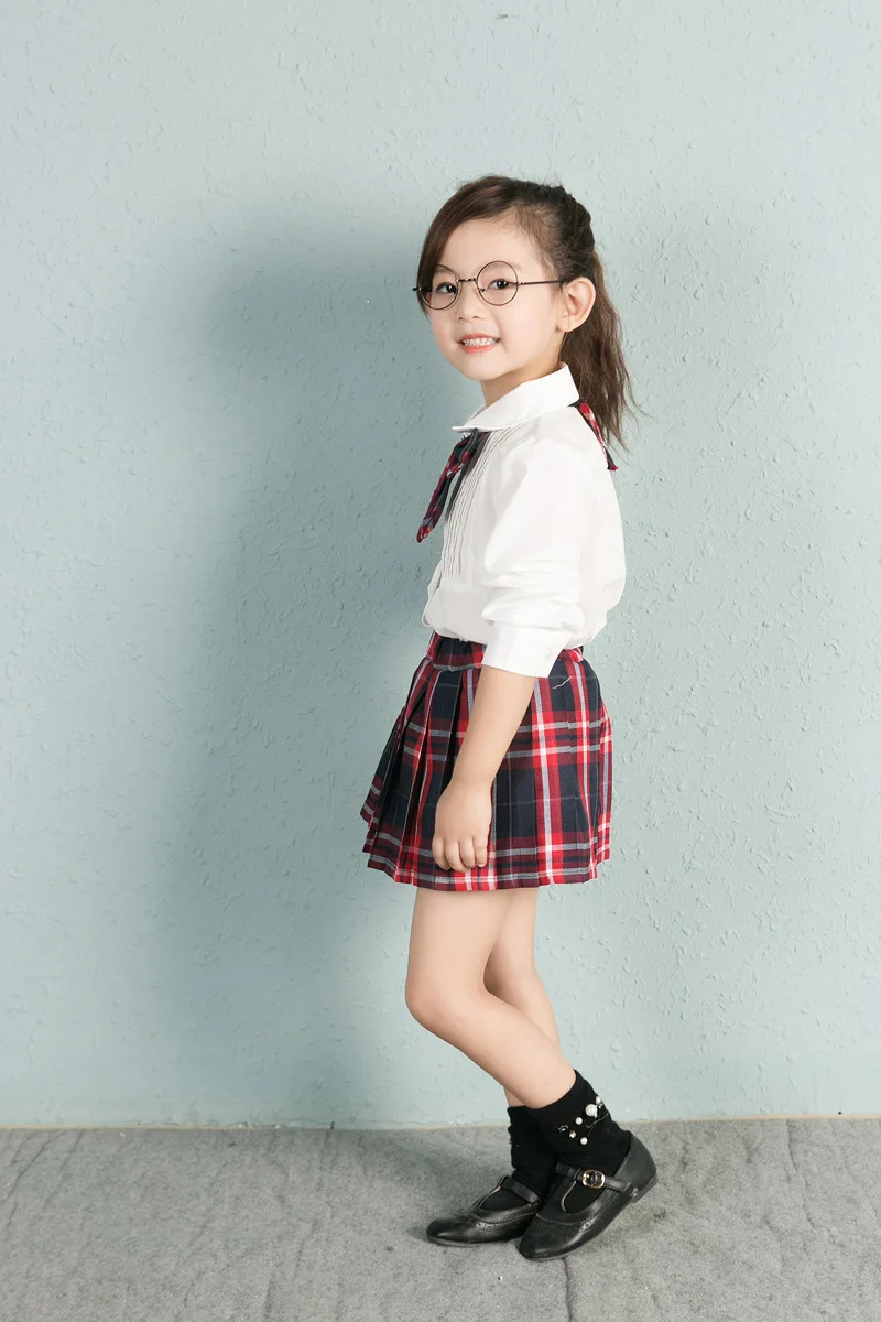 Униформа для маленьких девочек комплект из двух предметов: белая блузка топ и