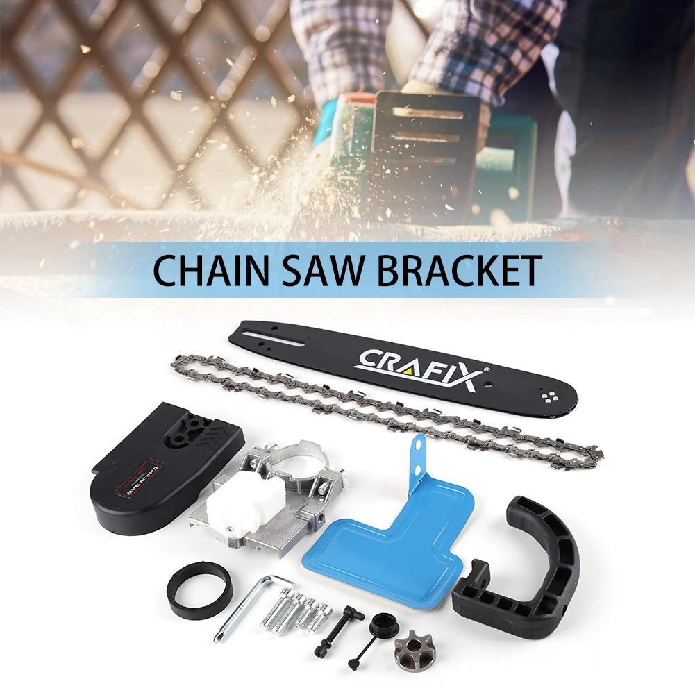 

Multifunction Electric Chain Saw Adapter Converter Bracket DIY Set Electric Angle Grinder into Chain Saw Parts Woodworking Tools