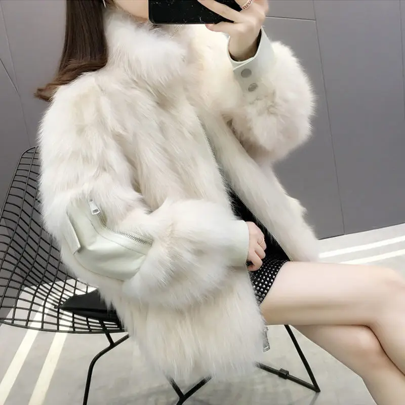 Fur Coats and Jackets Women Autumn and Winter The New Imitation Female Short Thicken Fashion Thin Faux Fox Fur