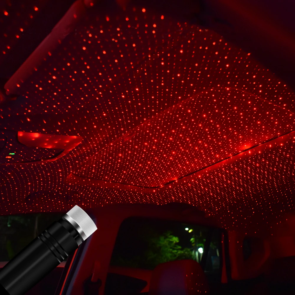 Luces Led RGB para coche, Lámpara decorativa USB de techo, cielo estrellado, decoración Interior, accesorios de decoración ambiental