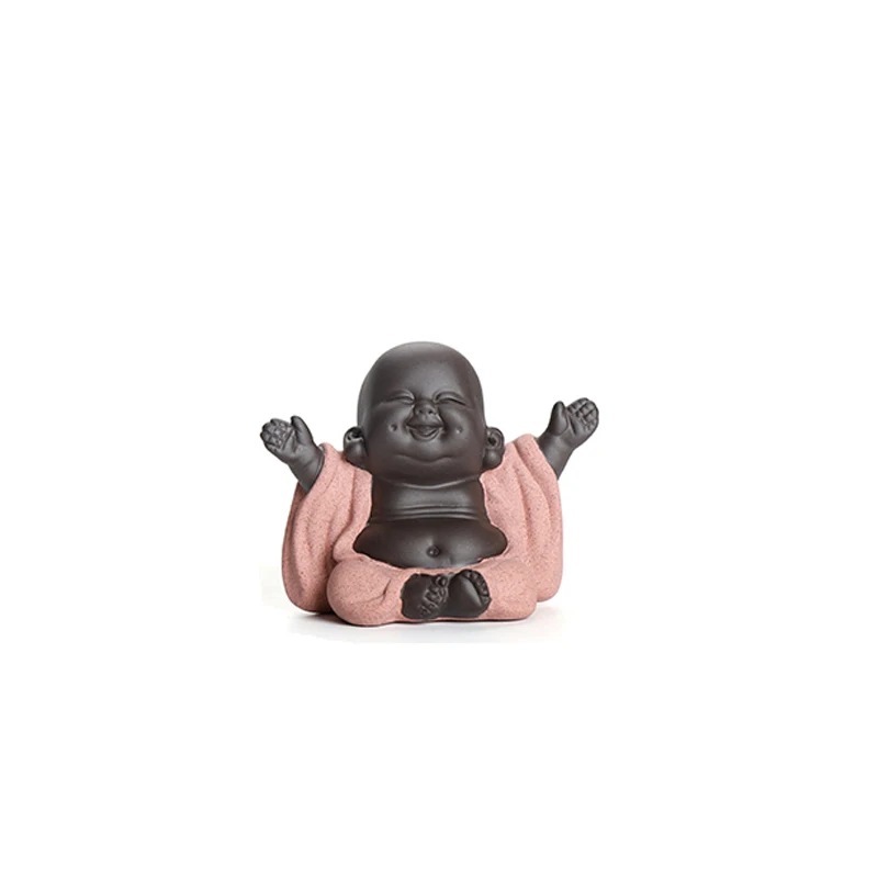 

Buddha Statues Little Monk Color Ceramic Home Club Geomantic Decoration Purple Sand Figurines Tea Pet Decor P27