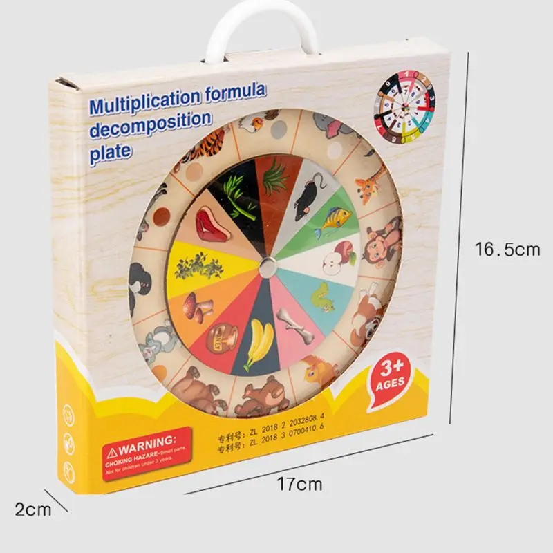 

Children Educational Toys Wood Double Side Multiplication Decomposition Plate Animal Matching Games Baby Montessori Toys Gifts