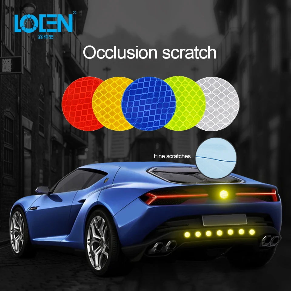 Однотонная круглая Светоотражающая наклейка для автомобильной двери