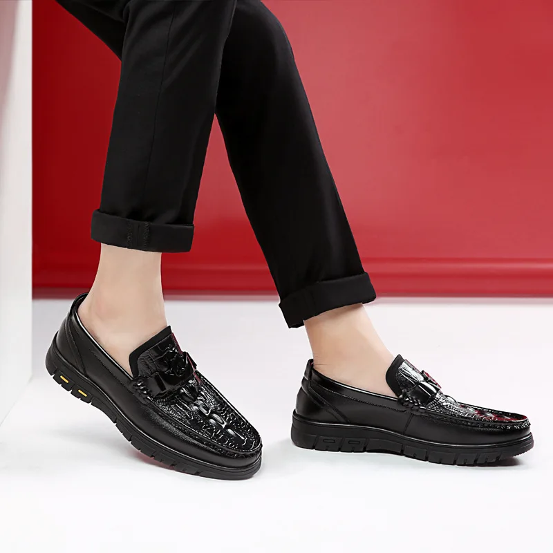 2020 новые мужские официальные Туфли с круглым носком на плоской подошве Свадебные