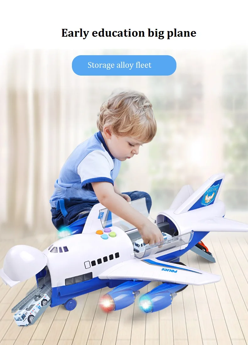 

Hot sell Large Music Story Track Inertia Engineering Children's Toy Aircraft Simulation Passenger Plane Small Boy Baby Toy Car