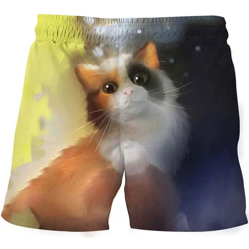 

3d Printing Children's Shorts Cute Hello Carnival Beach Shorts Boys And Girls Cat Brand Sports Shorts Summer Kids Clothing 4-12y