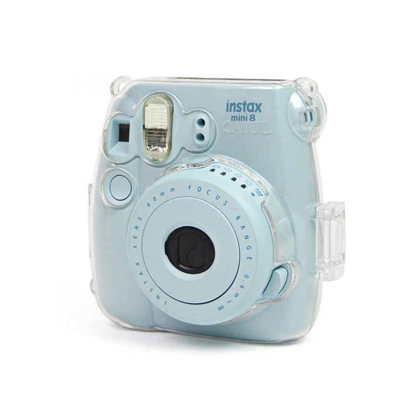 Прозрачный чехол для камеры, Кристально Чистая сумка, совместимый с Fujifilm Instax Mini 9/Mini 8+/Mini 8 фотокамера моментальной печати с ремешком