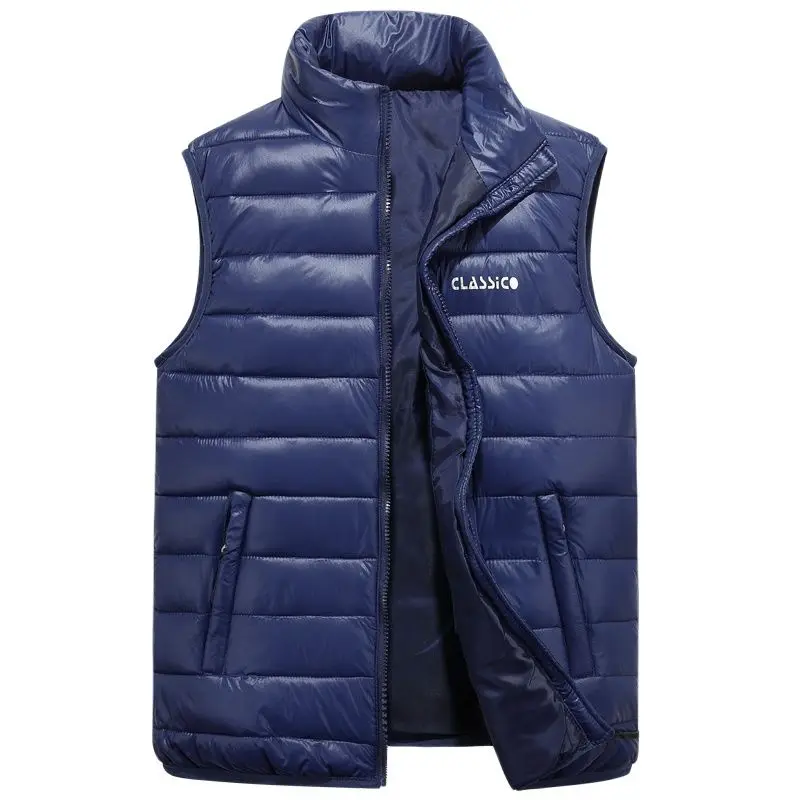 Жилет пуховой мужской куртка без рукавов однотонная модная верхняя одежда