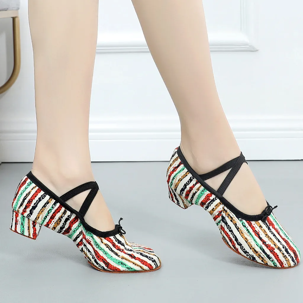 Сандалии для танго женская летняя повседневная обувь фитнеса и бальных танцев