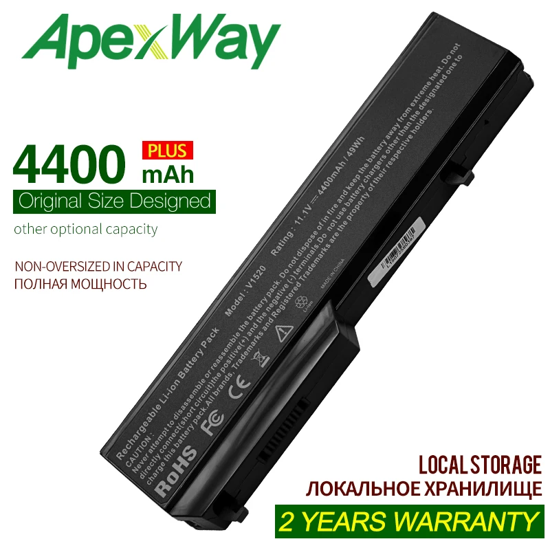 ApexWay 11 1 V 4400MAh лаптоп с Батарея для dell Vostro 1310 1320 1510 1520 1521 2510 K738H N950C N956C N958C T112C T114C