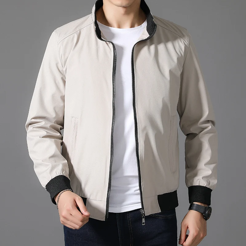 

Plus Size Men's Jackets 2021 Brand New Solid Color Stand Collar Slim Fit Outerwear Zipper Coats Men Casual Jacket 8XL