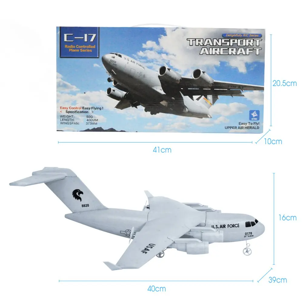 C17 RC Дрон DIY самолет транспорт 373 мм размах крыльев EPP беспилотный 2 4 ГГц 2CH 3 осевой