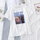 Футболка женская с принтом Роберта Пэттинсона, белый топ с рисунком стоя и мема, модная рубашка с коротким рукавом, Лидер продаж