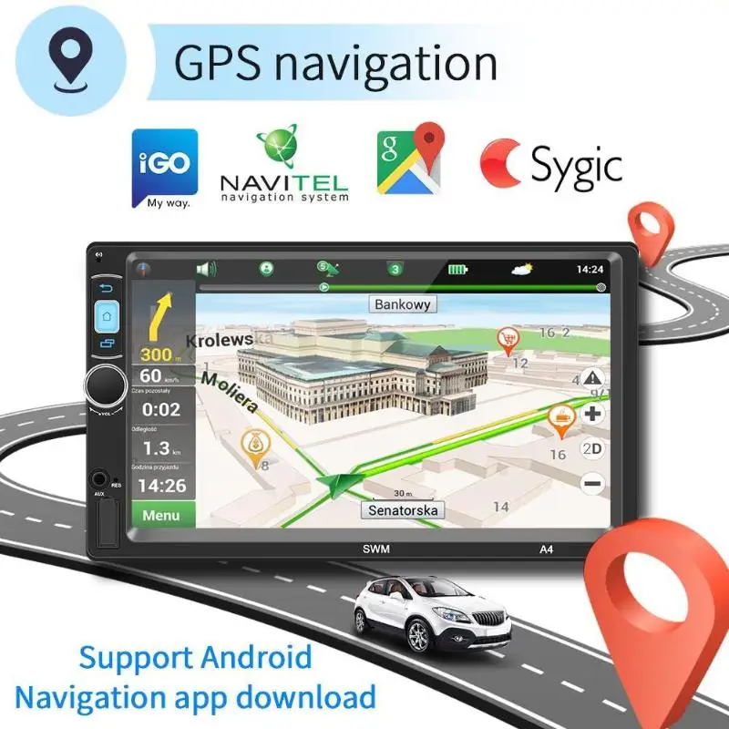 SWM A4 2din Android 8 1 Автомобильный мультимедийный плеер стерео 7 "сенсорный экран gps Navi