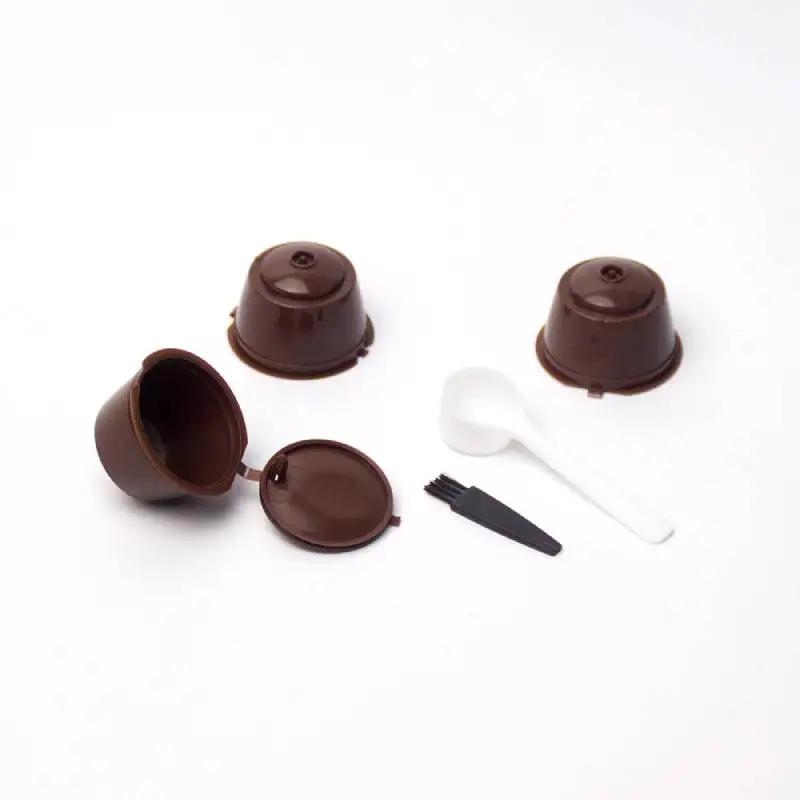 

3Pcs fit for Dolce Gusto Coffee Filter Cup Reusable Coffee Capsule Filters For Nespresso,With Spoon Brush Kitchen Accessories