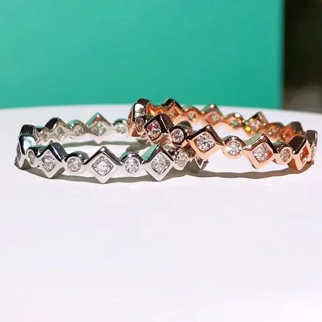 

TSHOU73 fashion 925 Sterling Silver Rings for Women round zircin Silver Jewelry weddding ring Gift Link For Buyer