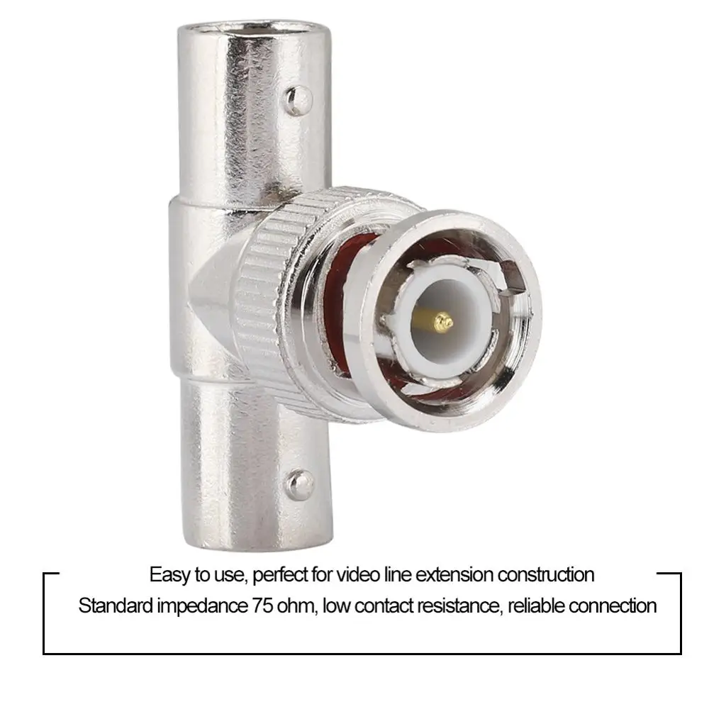 Разъем BNC переходник с двумя штекерами и одним гнездом для систем