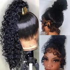 Парик из натуральных волос крупными волнами, бразильский, размер 38, 40 дюймов, 360, 13x6, на шнуровке 5x5, свободный кудрявый парик для чернокожих женщин