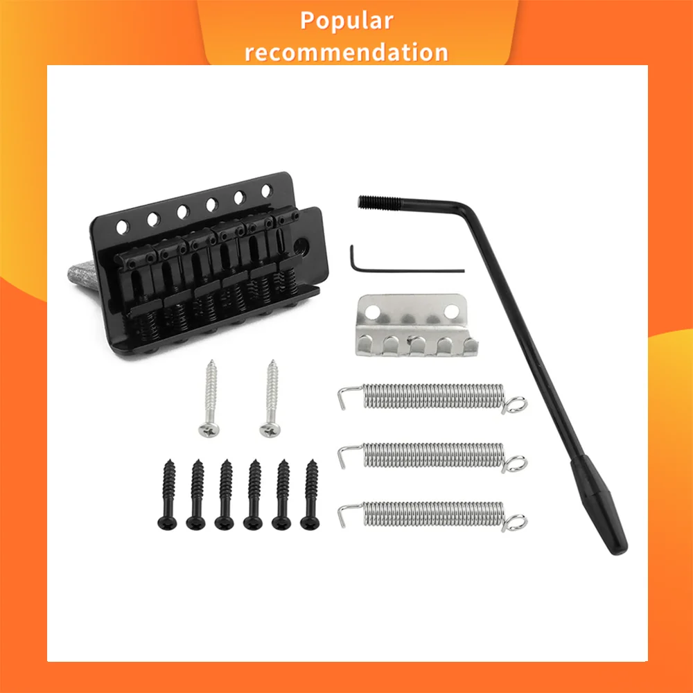 

6 String Electric Guitar Tremolo Bridge with Whammy Bar for Fender Strat Squier Style Guitar Black