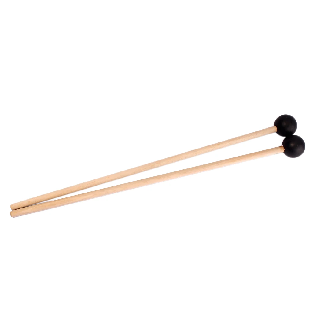 

1 Pair Glockenspiel Xylophone Beaters Black Head Mallet Sticks Drum Beater