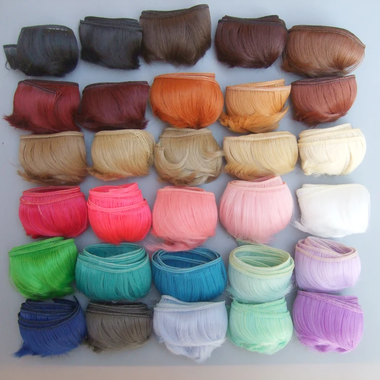 

5cm fringe doll hair black falxen blown khaki DIY wigs for BJD SD handmade doll bang doll wigs