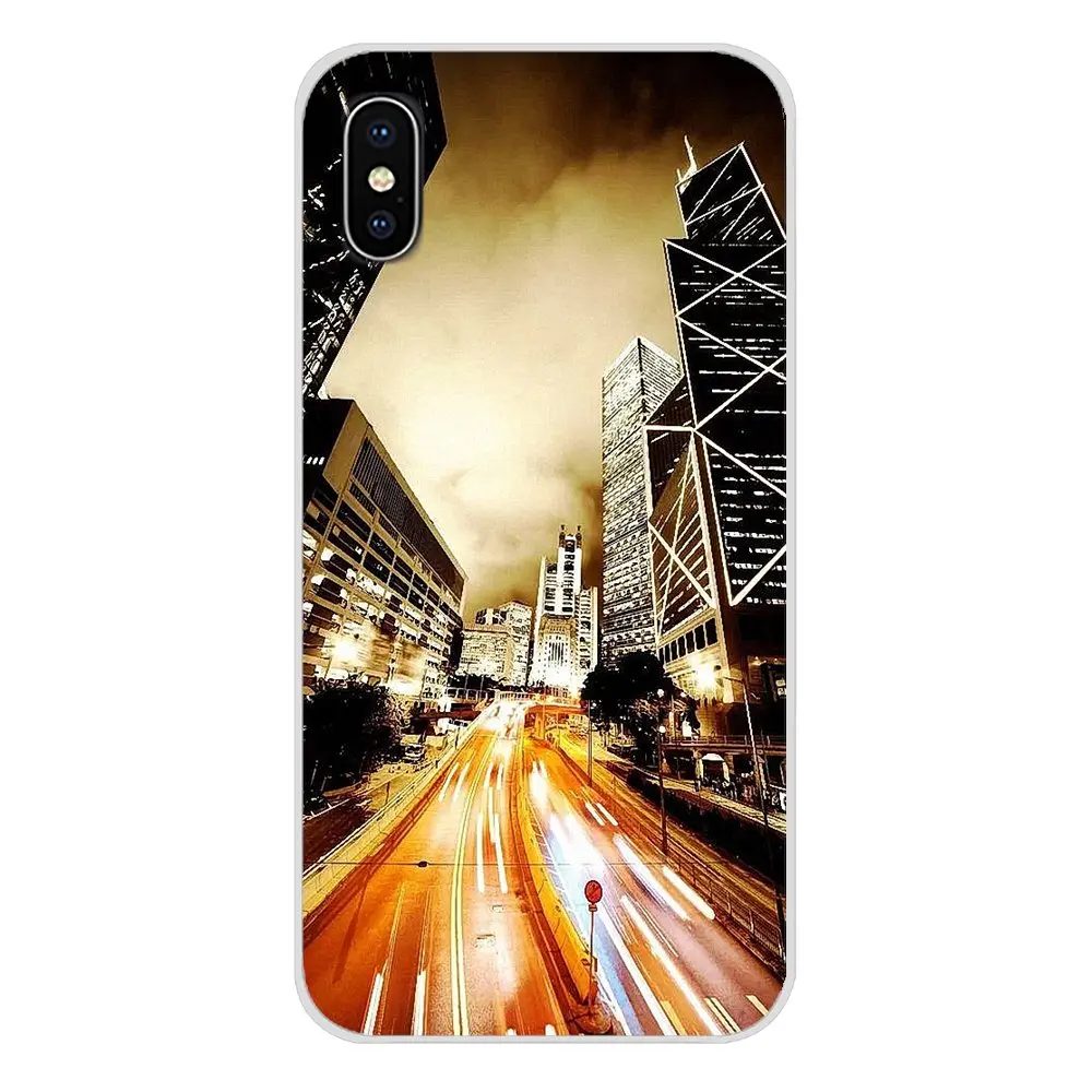 Для Motorola Moto x4 E4 E5 G5 G5S G6 Z Z2 Z3 G G2 G3 C Play Plus Hong Kong Sunset Skyscraper City Bay силиконовый чехол для